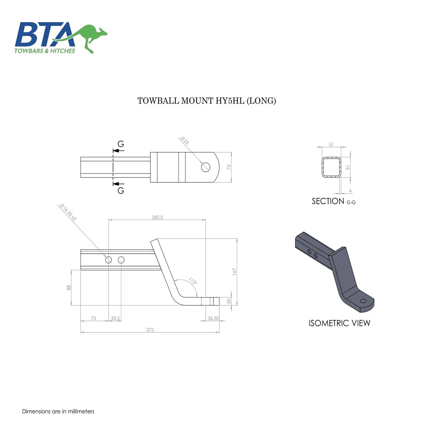 Raised Towball Mount (Long) – HY5HL