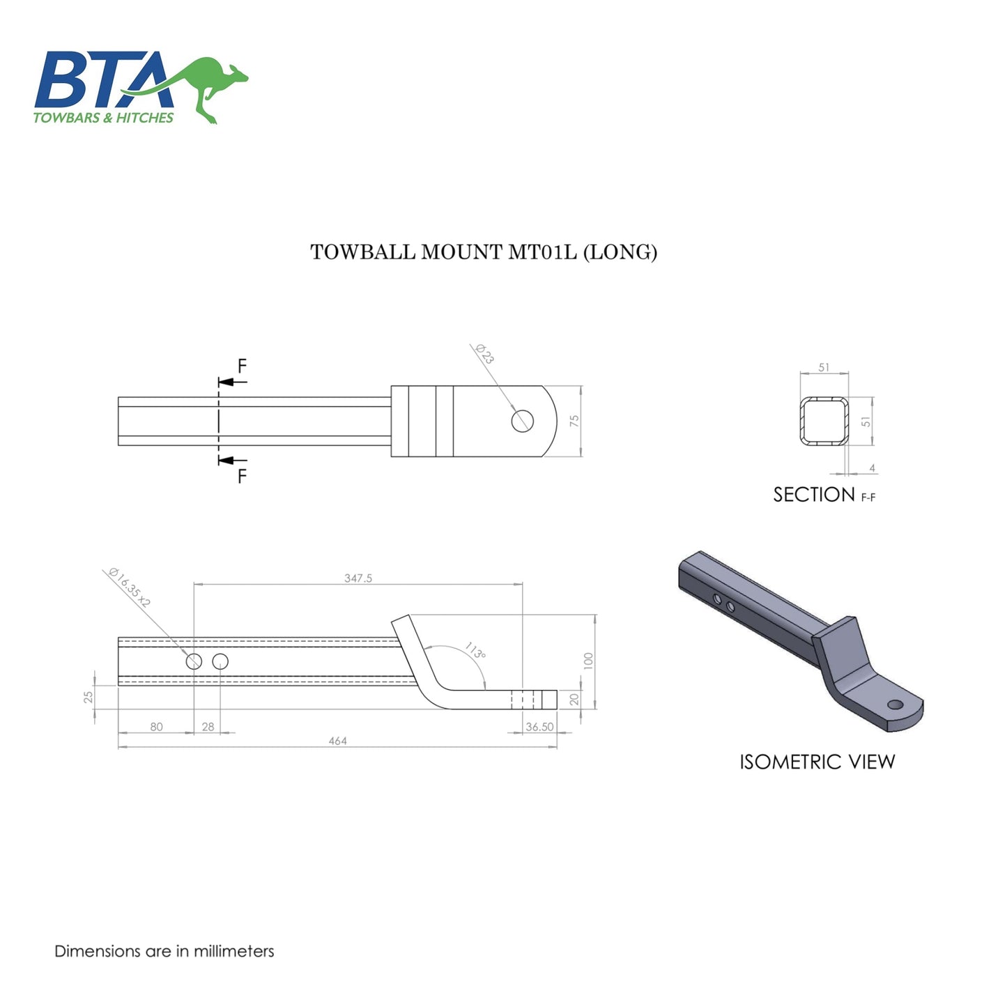 Long Towball Mount – MT01L