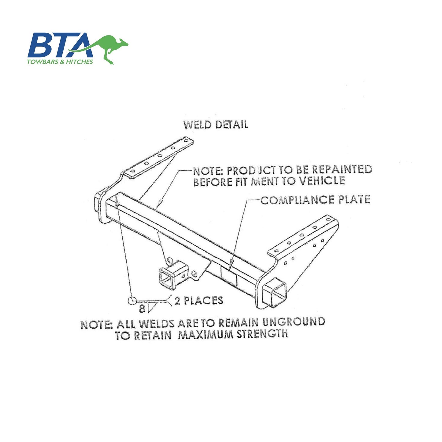 Universal Heavy Duty Multi Fit Truck Towbar High Ride - UT07H ADR 62 & AS4177 COMPLIANT